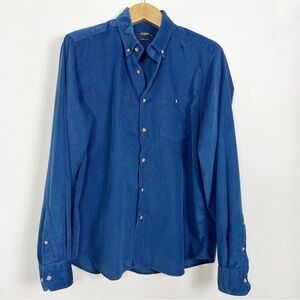 LC Waikiki Men’s Blue‎ Cotton Corduroy Button Down Long Sleeve Shirt Size 2XL